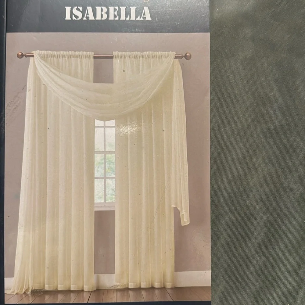 Isabella Charcoal sheer two panels window